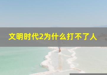 文明时代2为什么打不了人