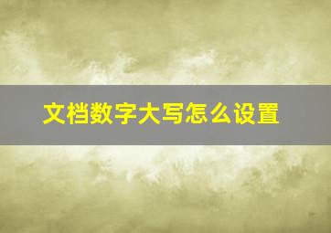 文档数字大写怎么设置