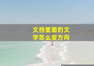 文档里面的文字怎么变方向