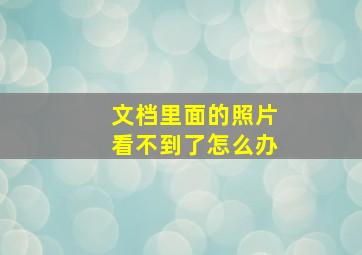 文档里面的照片看不到了怎么办