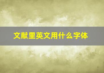 文献里英文用什么字体