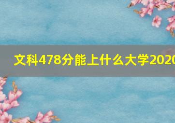 文科478分能上什么大学2020