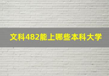 文科482能上哪些本科大学