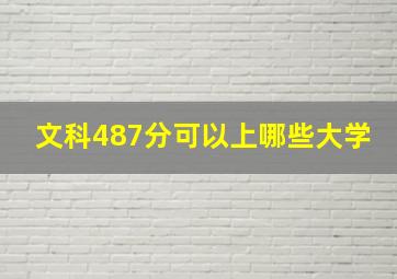 文科487分可以上哪些大学