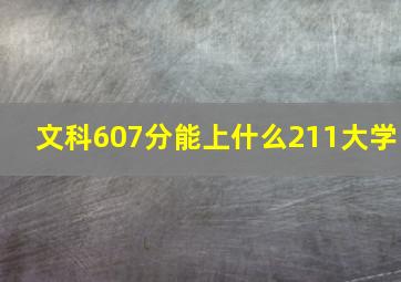 文科607分能上什么211大学