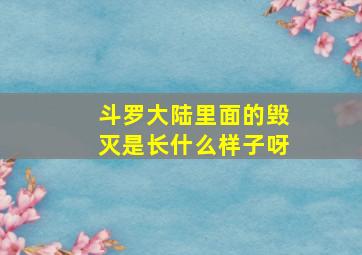 斗罗大陆里面的毁灭是长什么样子呀