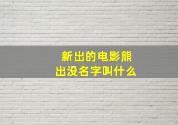 新出的电影熊出没名字叫什么