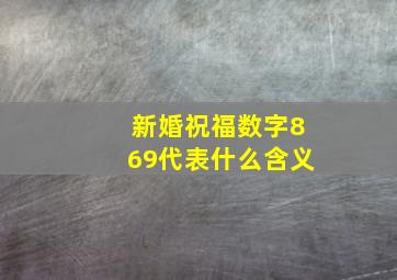 新婚祝福数字869代表什么含义