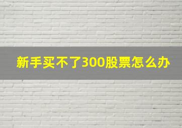 新手买不了300股票怎么办