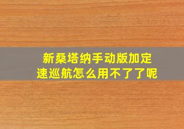 新桑塔纳手动版加定速巡航怎么用不了了呢