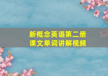 新概念英语第二册课文单词讲解视频