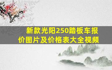 新款光阳250踏板车报价图片及价格表大全视频