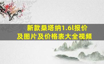 新款桑塔纳1.6l报价及图片及价格表大全视频