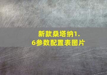 新款桑塔纳1.6参数配置表图片