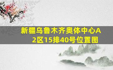 新疆乌鲁木齐奥体中心A2区15排40号位置图