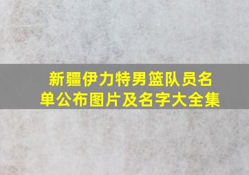 新疆伊力特男篮队员名单公布图片及名字大全集