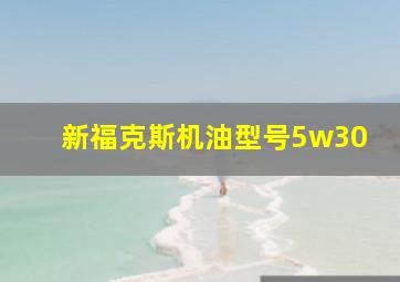 新福克斯机油型号5w30