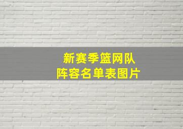 新赛季篮网队阵容名单表图片