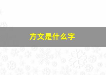 方文是什么字