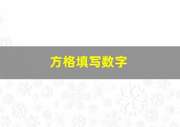 方格填写数字