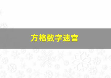 方格数字迷宫