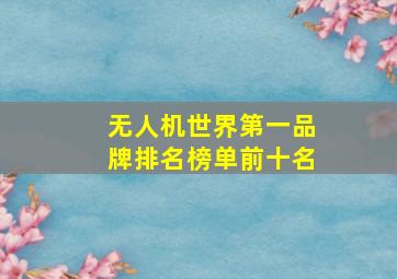 无人机世界第一品牌排名榜单前十名