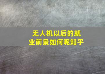 无人机以后的就业前景如何呢知乎