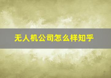 无人机公司怎么样知乎