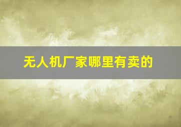 无人机厂家哪里有卖的