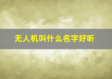 无人机叫什么名字好听