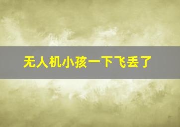 无人机小孩一下飞丢了