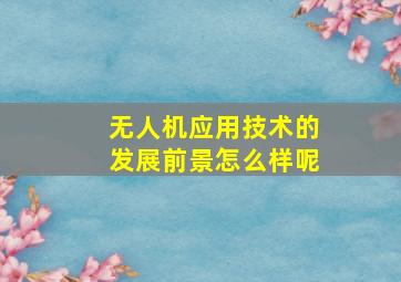 无人机应用技术的发展前景怎么样呢