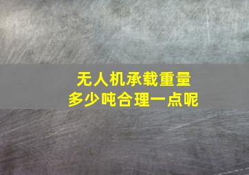 无人机承载重量多少吨合理一点呢