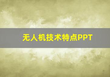 无人机技术特点PPT