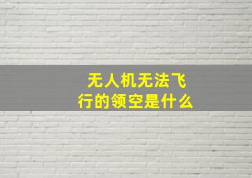 无人机无法飞行的领空是什么