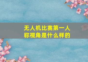 无人机比赛第一人称视角是什么样的