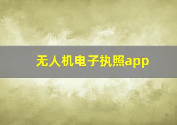 无人机电子执照app