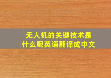 无人机的关键技术是什么呢英语翻译成中文