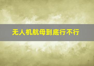 无人机航母到底行不行