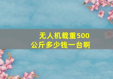 无人机载重500公斤多少钱一台啊