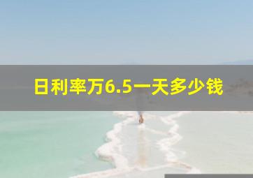 日利率万6.5一天多少钱