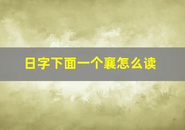 日字下面一个襄怎么读