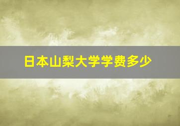 日本山梨大学学费多少