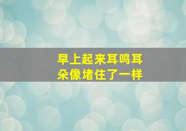 早上起来耳鸣耳朵像堵住了一样