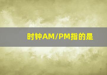 时钟AM/PM指的是