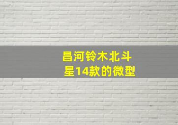 昌河铃木北斗星14款的微型