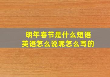 明年春节是什么短语英语怎么说呢怎么写的