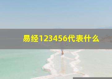 易经123456代表什么