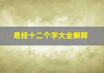 易经十二个字大全解释