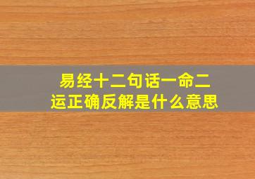 易经十二句话一命二运正确反解是什么意思